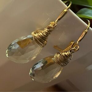 COPY - 3 / $45 Faceted Prasiolite Green Amethyst Drop Earrings New